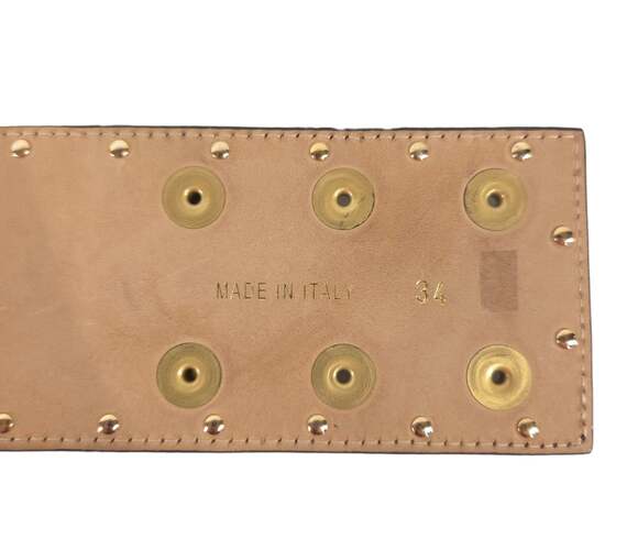 Balmain Statement Logo Lion Head Stud Leather Belt US XS FR 34 Womens Black Gold main image 5